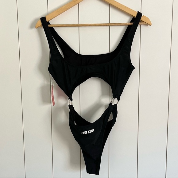 Nelk Boys Full Send Black Cutout One Piece Swimsuit - Picture 3 of 3